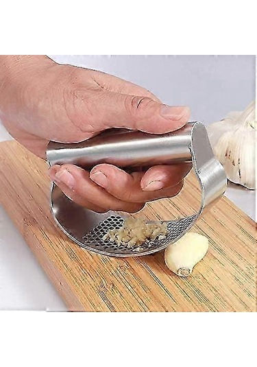 Sarımsak Presi Salıncak - Paslanmaz Çelik Sarımsak Kıyma Makinesi Sarımsak Ezici, Sarımsak Parçalamak İçin Yeni Yenilikçi Sarımsak Doğrayıcı İmparatorluk Gümüşü Siyah