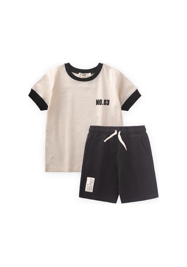 No 03 Baskılı Kaprili Takım 2-10 Yaş Ekru Ekru