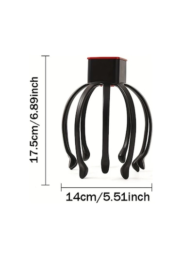 Elmpaly Siyah Elektrikli Ahtapot Pençe Kafa Masajı Usb Şarj 3 Hız Taşınabilir Titreşim Masaj Aleti siyah