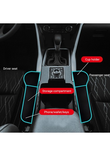 Yifomall Sürücü Tarafı Siyah Abs Araç Oturma Aralığı Depolama Kutusu, Telefon-cüzdan Tutucu, Isı Dayanıklı, Kolay Kurulum, Geniş Kapasite