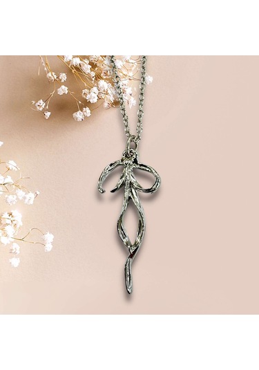 Kurdele Çelik Kadın Kolye Antik Gümüş Kaplama 60 Cm Zincir Çok Renkli
