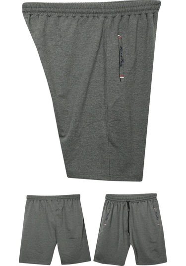 Büyük Beden 110 - 155 Kilo Arası İçin Uygun Bedenli Cepleri Nakış Detaylı Likralı Penye Erkek Şortu Antrasit Büyük Beden 110 - 155 Kilo Arası İçin Uygun Bedenli Cepleri Nakış Detaylı Likralı Penye Erkek Şortu Antrasit