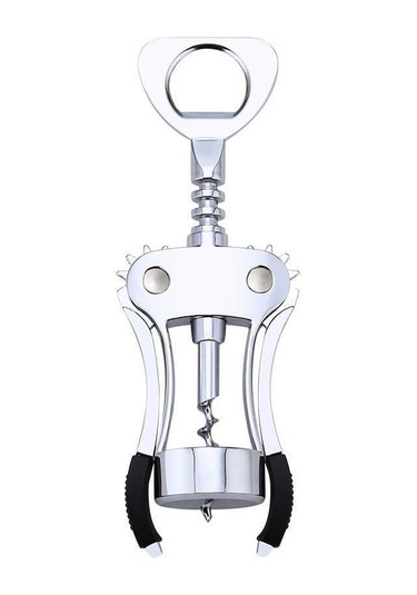 Youmex Multifonksiyonel Şarap Açıcı: Çift Mekanizma, Folyo Kestiği, Bira Kapağı Ve Ahşap Kolu İle Profesyonel Kork Açma Gümüş