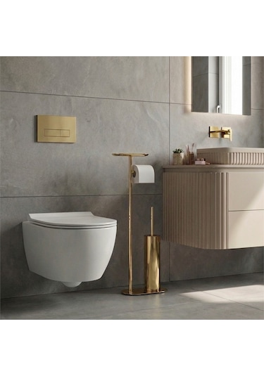 Kobos Nova Hareketli Wc Set Yuvarlak Parlak Altın Kbw-836-1gl