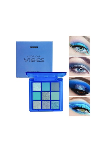 9 Renk Sedefli Glitter Mat Gümüş Gri Karbon Siyah Çimento Göz Farı Makyaj 309 C01