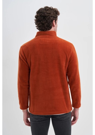 Cazador Yarım Balıkçı Yaka Kalın Polar Regular Fit Sweatshirt-56320 Tarçın