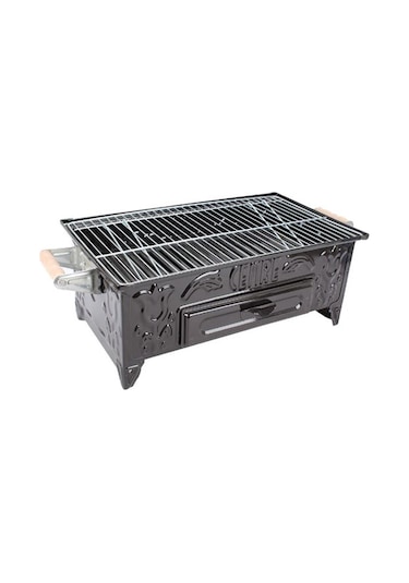 Cemre C02 Orta Boy Emayeli Mangal 28x50cm Kahverengi - Siyah