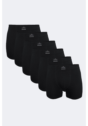 Malabadi Erkek Siyah 6 Lı Pamuk Elastan Uzun Boxer 073 Siyah