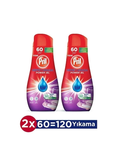 Pril Hepsi Bir Arada Jel Bulaşık Makinesi Deterjanı 2 x 1080 ML
