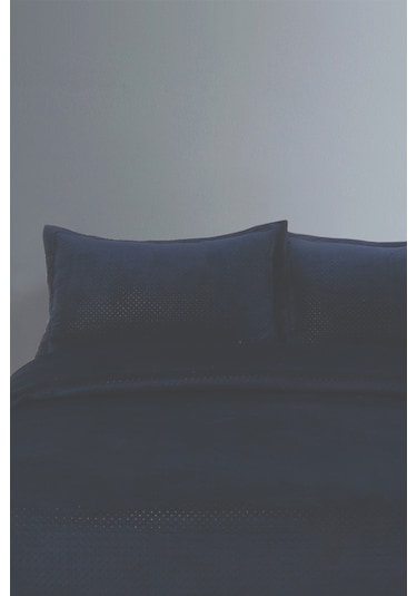 Zebra Casa Scala Lacivert Çift Kişilik Yatak Örtüsü Seti Lacivert