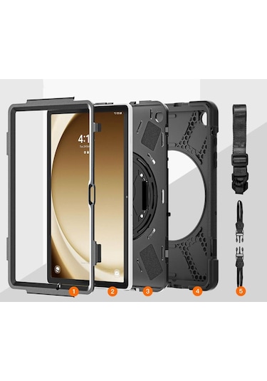 Samsung Galaxy Uyumlu Tab A9 Plus X210 X215 X216 Defender Askılı Zırhlı Tank Case