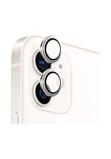 Safeus Safir Temperli Kamera Lens Koruyucu Apple Uyumlu iPhone 12 Ve Mini İle Beyaz