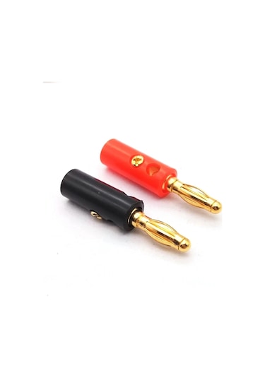 Ses Hoparlör Vidası Muz Altın Plaka Fişleri Konektörler 4mm Siyah Kırmızı Renk: 5 Siyah