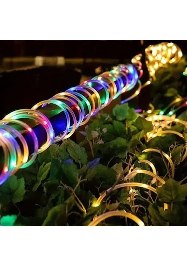 10 Metre 100 Led Solar Rgb Işık Şeffaf Kablolu Çok Renkli
