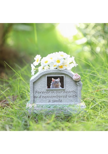 Homyl Evcil Hayvan Anıt Anıtı Reçine Kedi Mezar Taşı Kayıp Altın