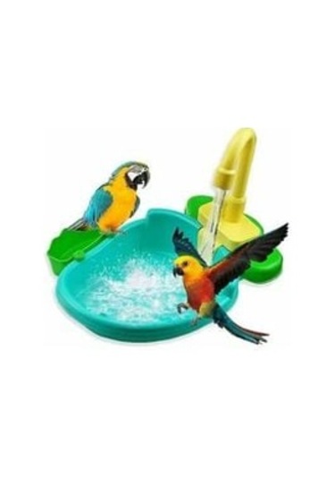 1 Adet Otomatik Papağan Küvet Yüzme Havuzu Musluğu Papağan Çok Renkli