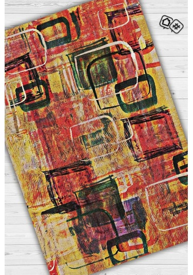 Homshtag Pastel Boho Çok Renkli Mutfak Halısı Soyut Salon Halısı Çok Renkli