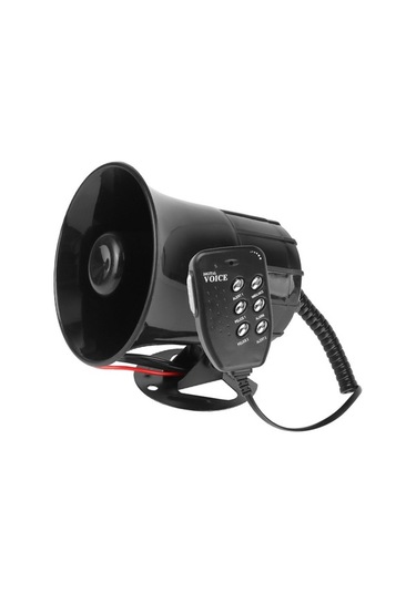 Pazly 6 Ton 120db Araba Alarm Megafon, Havalı Korna, 12v Araçlar İçin 6 Siren Sesli, Yüksek Kaliteli Abs Plastik, Çok Fonksiyonlu
