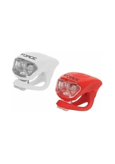 Force Silikon Ön Beyaz Arka Kırmızı Far Seti Kırmızı Koyu Kırmızı