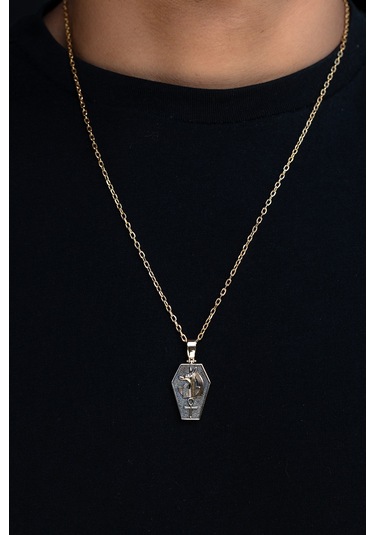 14 Ayar Altın Antik Mısır Mitolojisi Erkek Kolyesi