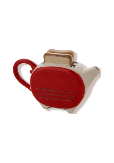 Tost Porselen Çaydanlık Toast Teapost Dekoratif Beyaz