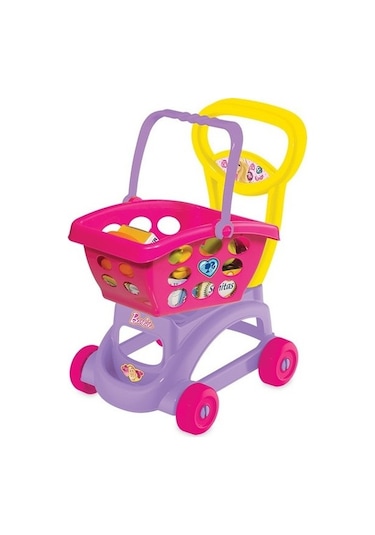 Barbie Sepetli Market Arabası Pembe