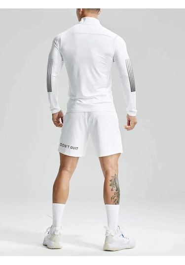 Ghassy Co. Erkek Running Hızlı Kuruma Nem Emici Teknik Performan Uzun Kollu T-shirt Açık Gri