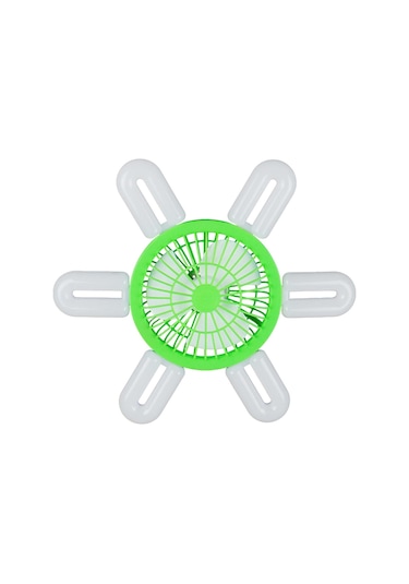 Homyl E27 Soket Fan Işık Küçük Tavan Vantilatörü Yeşil