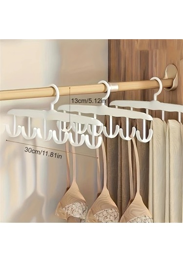 Tongdashop Beyaz 12'li Döner Askılık - Kravat, İç Çamaşırı, Yelek, Etek Dolap Düzenleyici beyaz