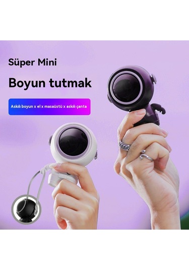 Jian Fan Usb Fan Kordonu Elde Taşınabiler Mini Yapraksız Astronot Fan - Siyah