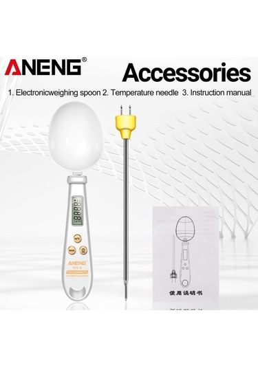 Ulzyvf Createtech Terazi Tartı Ölçme Kaşığı Htc-6, Gram Fonksiyonlu Elektronik Ekran, Beyaz Beyaz