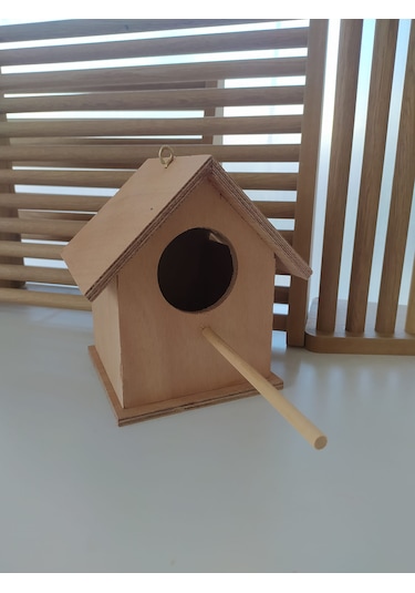 Ncy Ahşap Kancalı Kuş Yuvası Kuş Yağmura Kara Dayanıklı 13 x 13 x 18 CM