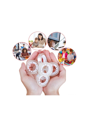 Xindoker Şeffaf Yapışkan Bant Seti - 12mm/18mm Genişlik, 20y/30y Uzunluk Seçenekleri