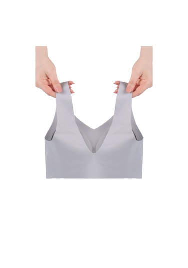 Balensiz Lazer Dikişsiz Çıkarılabilir Pedli Kalın Askılı Görünmez Sütyen Mavi