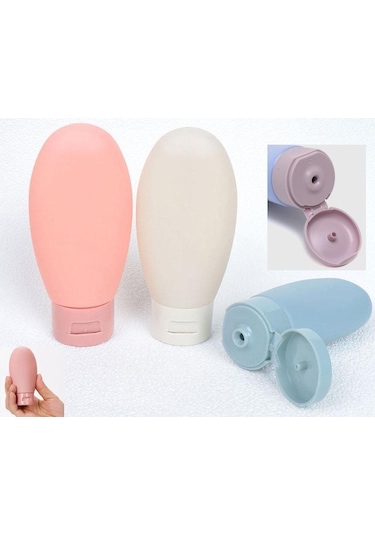 Doldurulabilir Krem Şampuan Kutusu Seyahat Şişesi Çanta 3 Lü