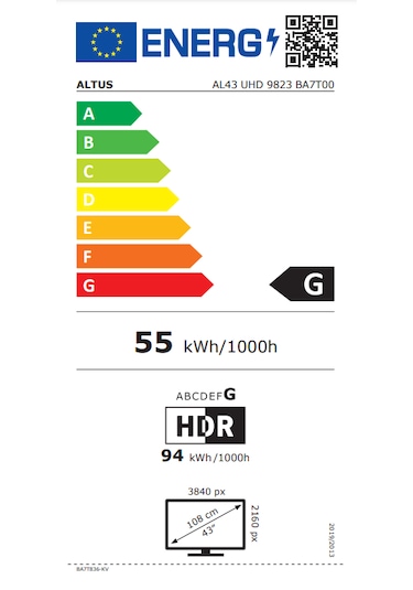 Altus AL43 UHD 9823 43" Ultra HD Smart LED TV