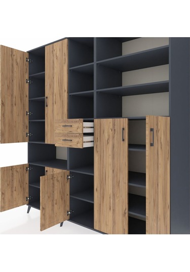 Kronos Dolap 17 Raflı 2 Çekmeceli 7 Kapaklı 220x59x243 Antrasit-çam/çam Atlas Çam/atlas Çam Kronos Dolap 17 Raflı 2 Çekmeceli 7 Kapaklı 220x59x243 Antrasit-çam/çam Atlas Çam/atlas Çam