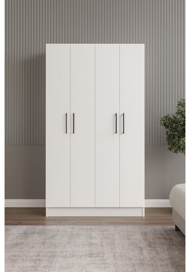 Modern 4 Kapaklı Gardırop Beyaz