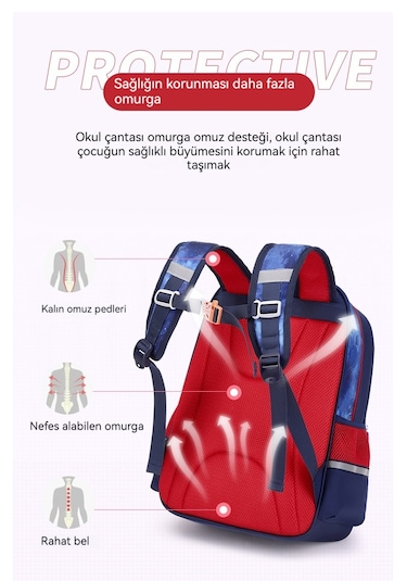 Happy Childhood Yeni Okul Çantası İlk Ve Kız 1-3-6. Büyük Kapasiteli İngiliz Tarzıçocuk Sırtçantası Dudu Tozu