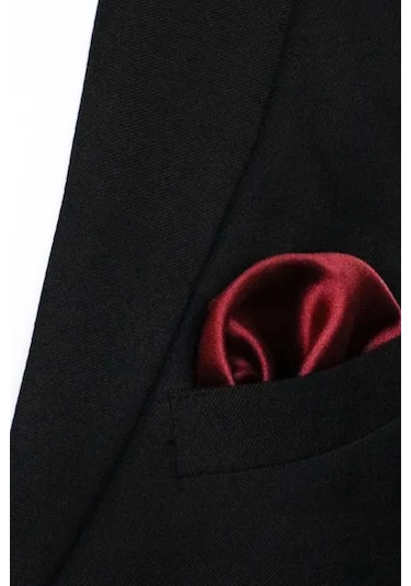 Bordo Ayarlanabilir Saten Çocuk Papyon Ve Mendil Seti Bordo