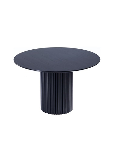 Breeze Yuvarlak Ahşap Bohem Masa 100x100 Siyah