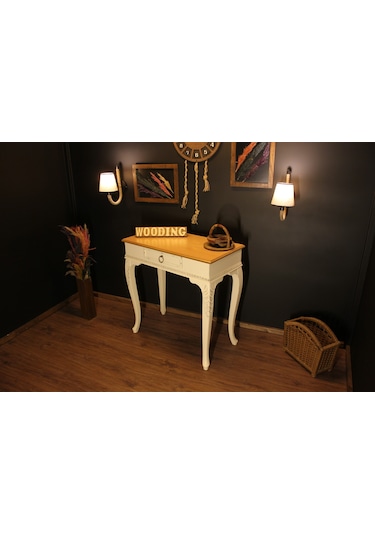 Wooding 80 Cm Masif Naturel Krem Oymalı Dresuar Krem