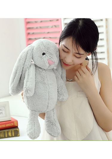 Uyku Arkadaşım Uzun Kulak Bunny Peluş Tavşan 65 Cm Gri