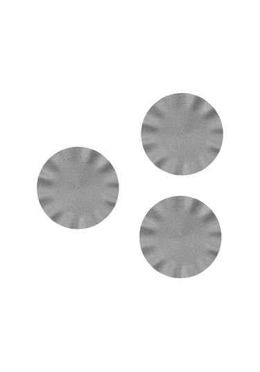 Dalga Yuvarlak Amerikan Servisi, Yuvarlak Haşlanma Önleyici Mat, Mutfak Masa Matı, Gümüş Gümüş