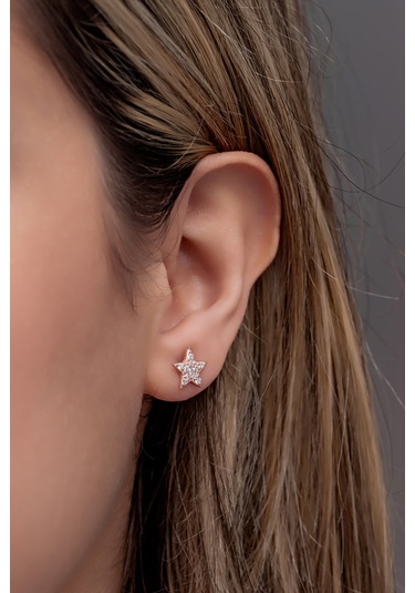 Nereze 925 Ayar Gümüş Minik Ay Yıldız Model Küpe