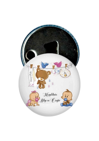 Famous Bebek Şekeri Magnet Bebek Mevlüt Hediyelik Isimli Kapak Açacak  (434855984)