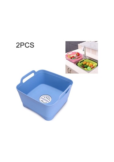 Dancemonkey 2 Adet Pratik Mutfak Plastik Sebze Yıkama Sepeti Ahşap