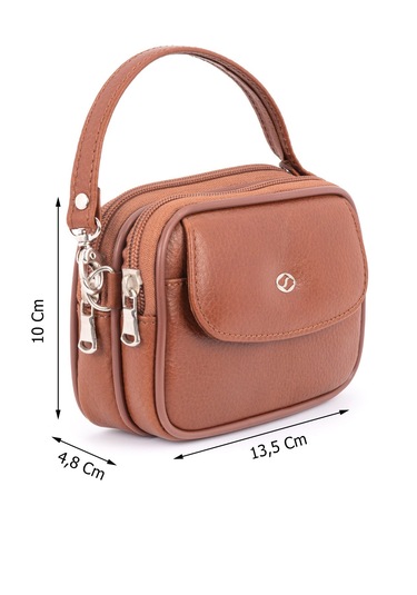 Horizonestore 120 Model Hakiki Deri Çok Fonksiyonlu Erkek Çantası Taba