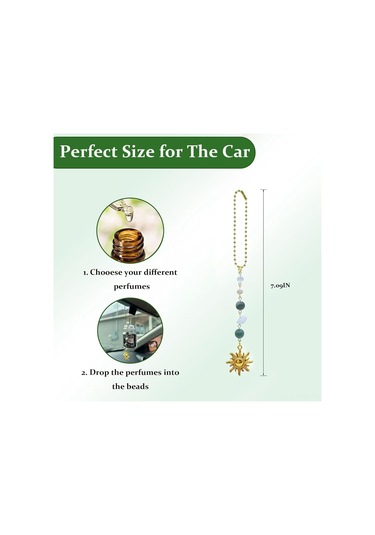 Geeksen Bohemian Tarz Yeşil Ve Altın İki Renkli El Yapımı Kristal Araç Geribakış Aynası Asısı