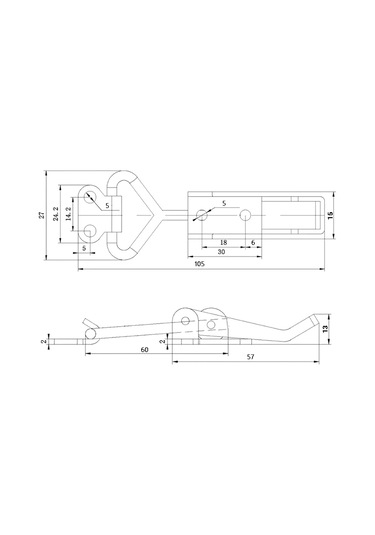 Çekmece İçin Açılır Mantık Mandalı Kilidi Ayarlanabilir 260793799 Gri